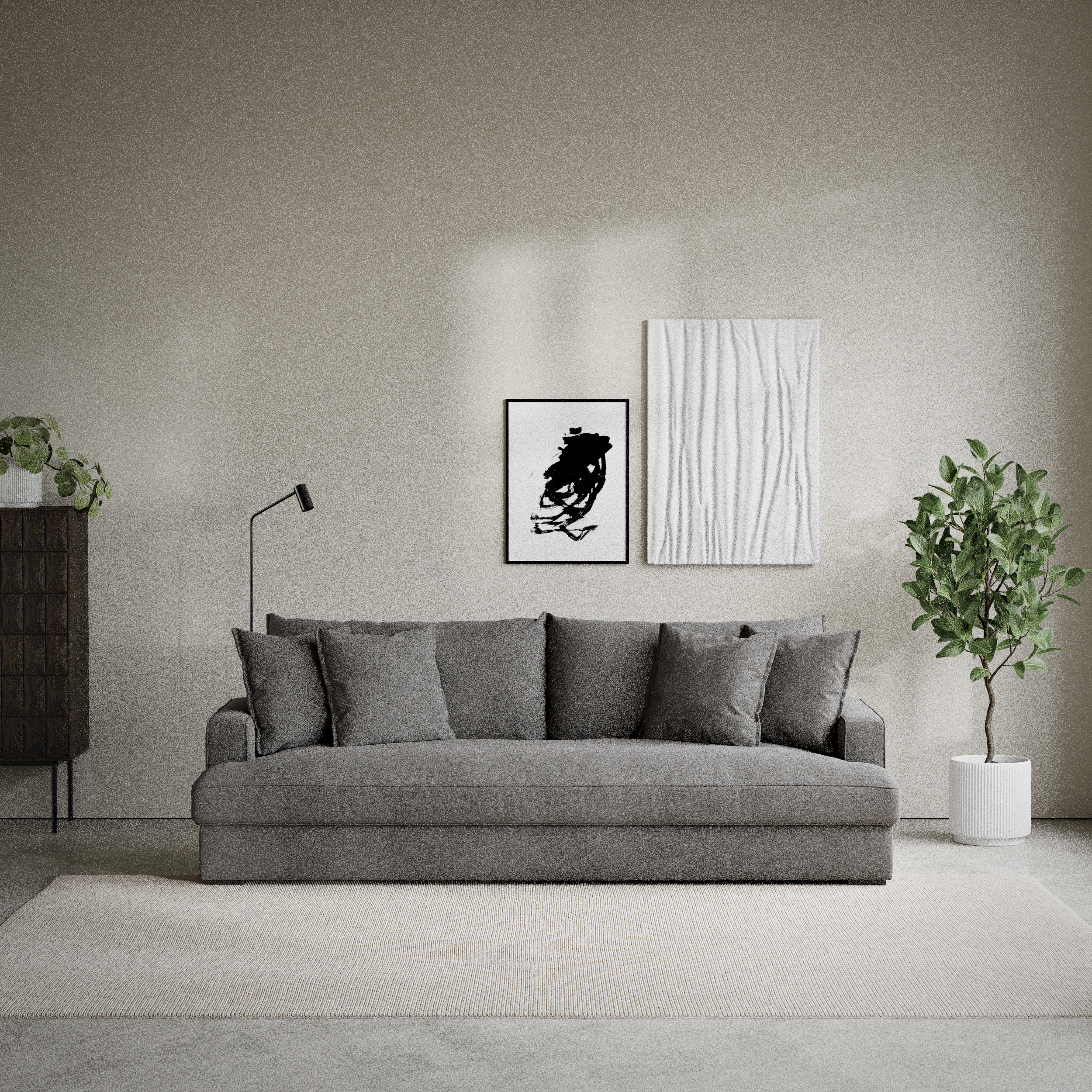 Mila - 4-sits soffa, hel dyna - inspiration