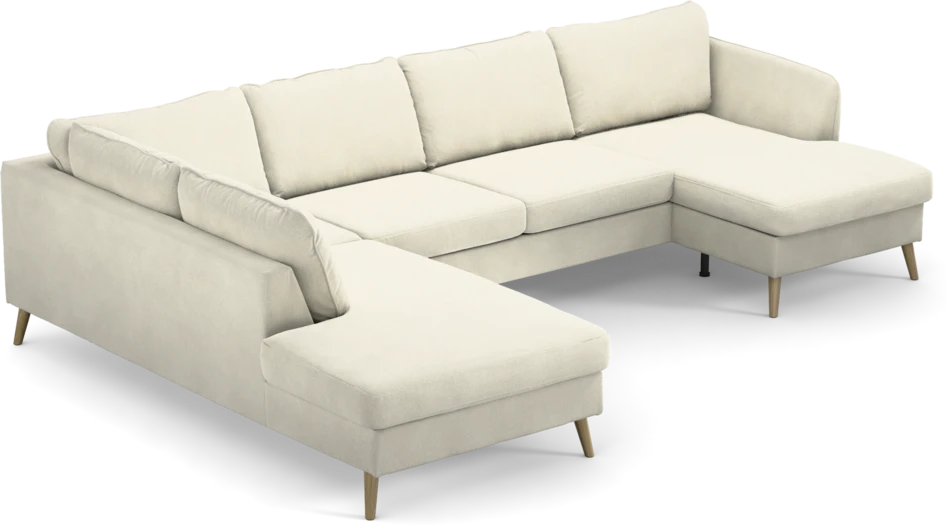 County - 3-sits soffa med divan vänster och schäslong höger - Vit