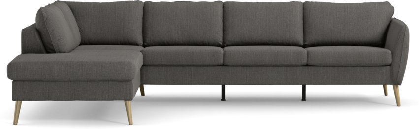 County - 3-sits soffa med divan vänster - Brun