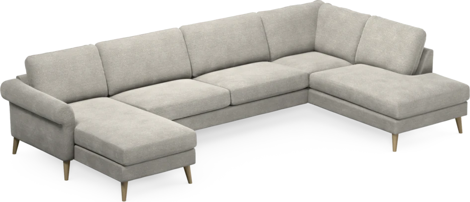 Bridge - 3-sits soffa med schäslong vänster och divan höger - Grå