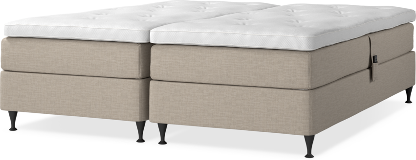 Delux Sense - Ställbar säng, dubbelsäng med bäddmadrass - Beige
