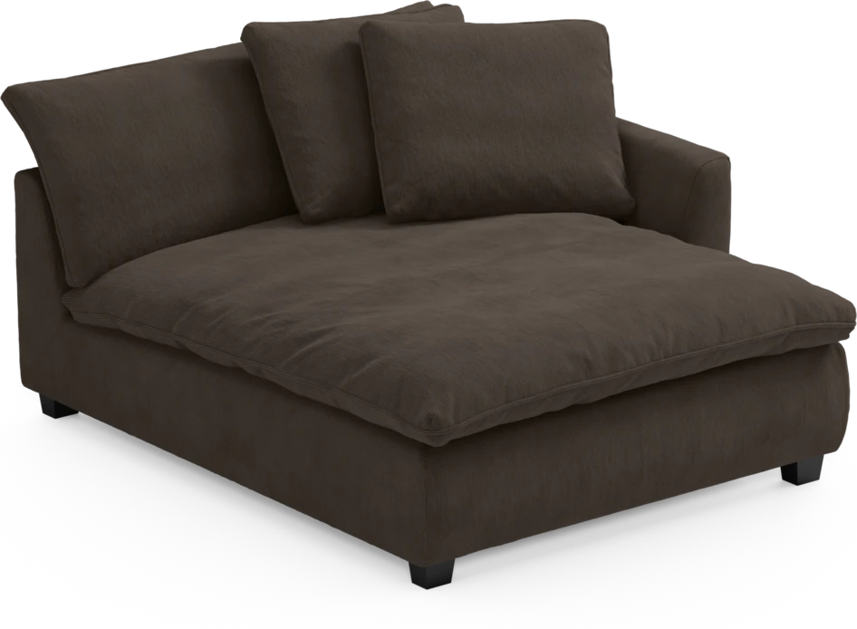 Bellora - Schäslong XL med armstöd höger - Brun