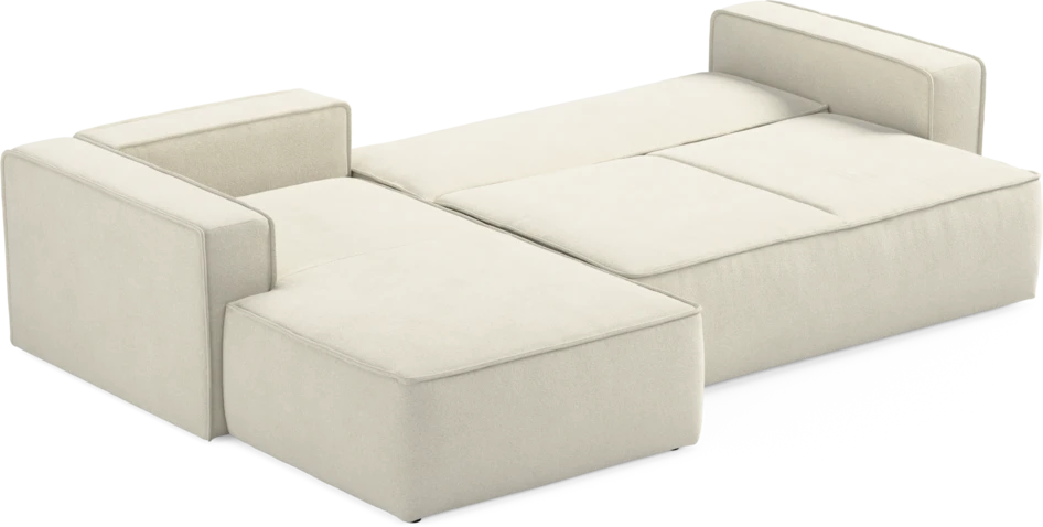 Ide - Bäddsoffa 3-sits med schäslong vänster - Vit