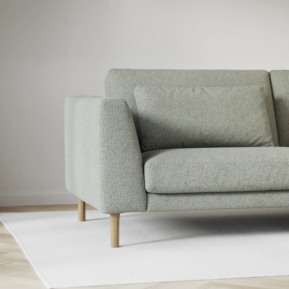 Willow - 4-sits soffa med divan höger, fast klädsel - Grön