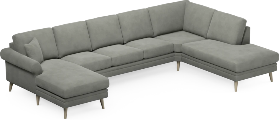 Eden - 3-sits soffa med schäslong vänster och divan höger - Grå