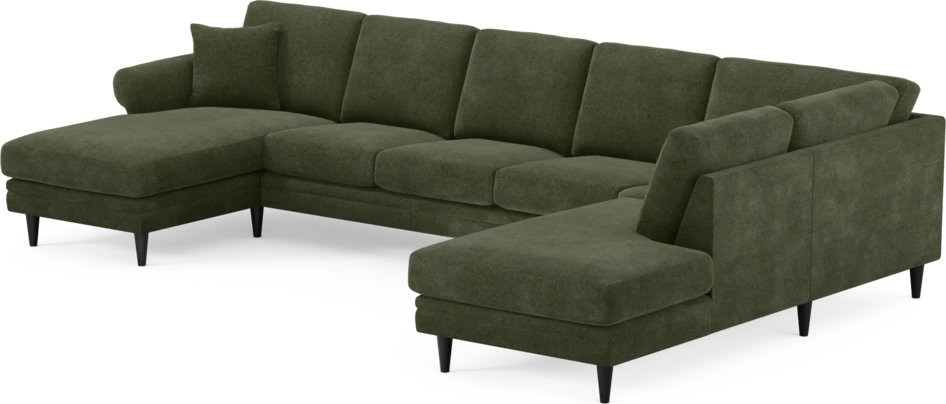 Eden - 3-sits soffa med schäslong vänster och divan höger - Grön