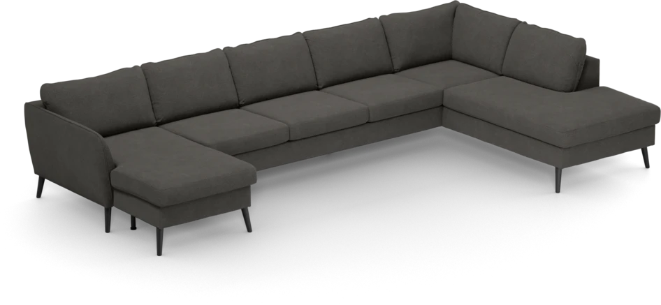 County - 4-sits soffa med schäslong vänster och divan höger - Brun