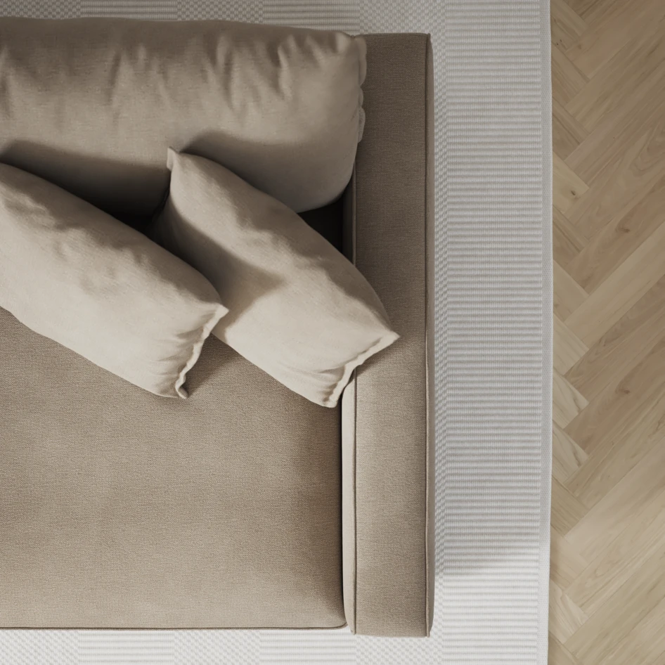 Rossi - 1,5-sits med armstöd höger - Beige