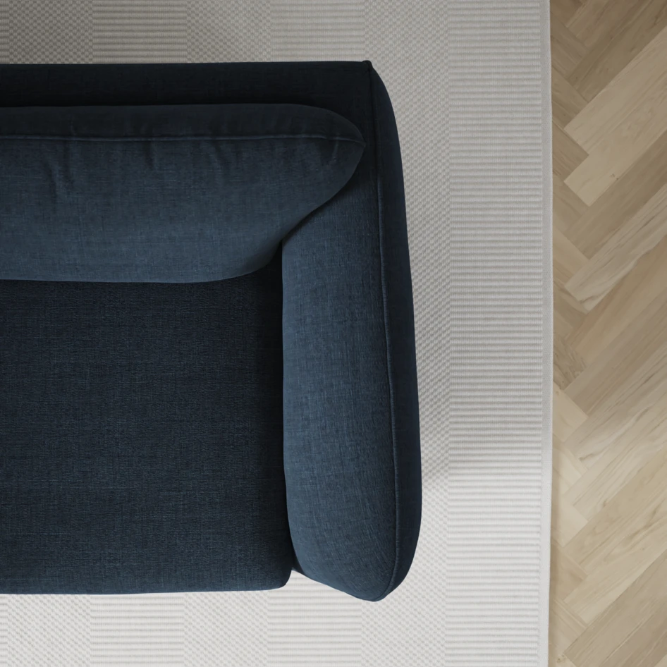 Madison Lux - 2-sits soffa med divan vänster och schäslong höger - Blå