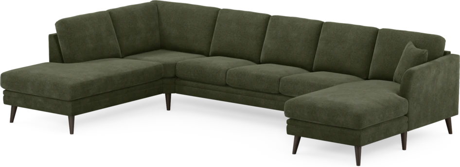 Eden - 3-sits soffa med divan vänster och schäslong höger - Grön