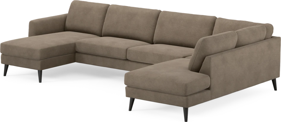 Bridge - 3-sits soffa med schäslong vänster och divan höger - Brun