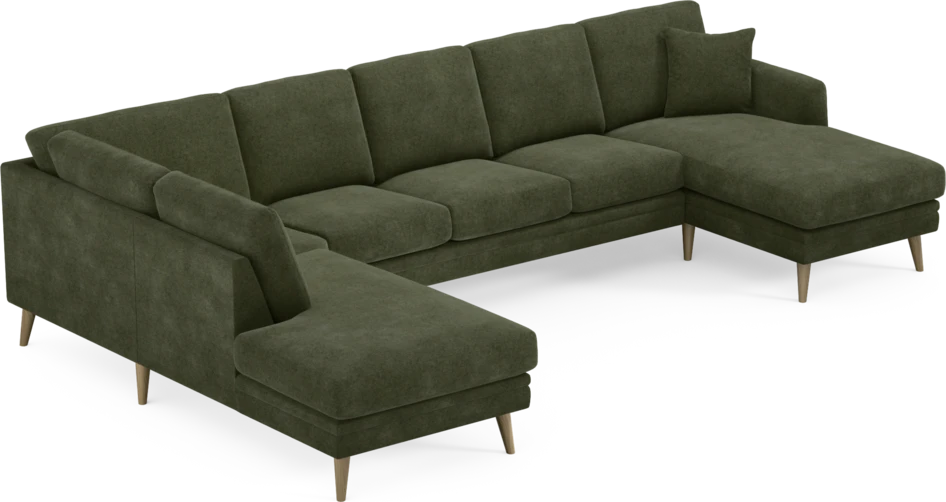 Eden - 3-sits soffa med divan vänster och schäslong höger - Grön