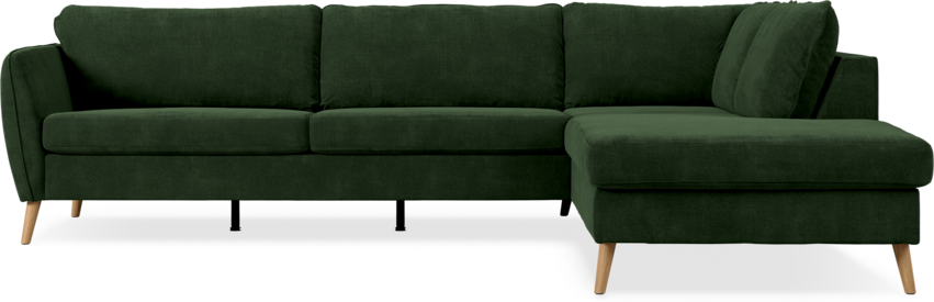 County - 2,5-sits soffa med divan höger - Grön