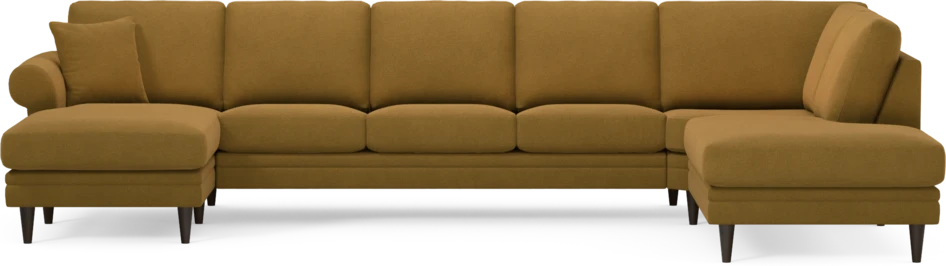 Eden - 3-sits soffa med schäslong vänster och divan höger - Gul