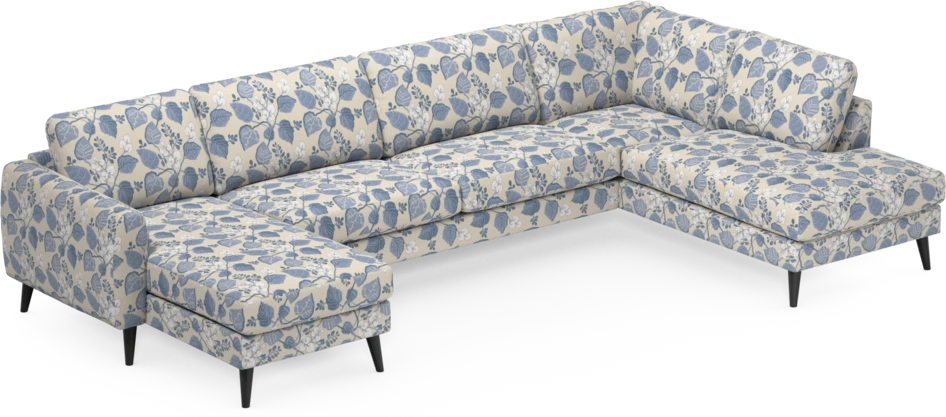 Bridge - 3-sits soffa med schäslong vänster och divan höger - Blå