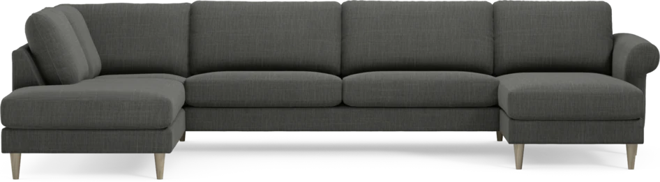 Bridge - 3-sits soffa med divan vänster och schäslong höger - Grå