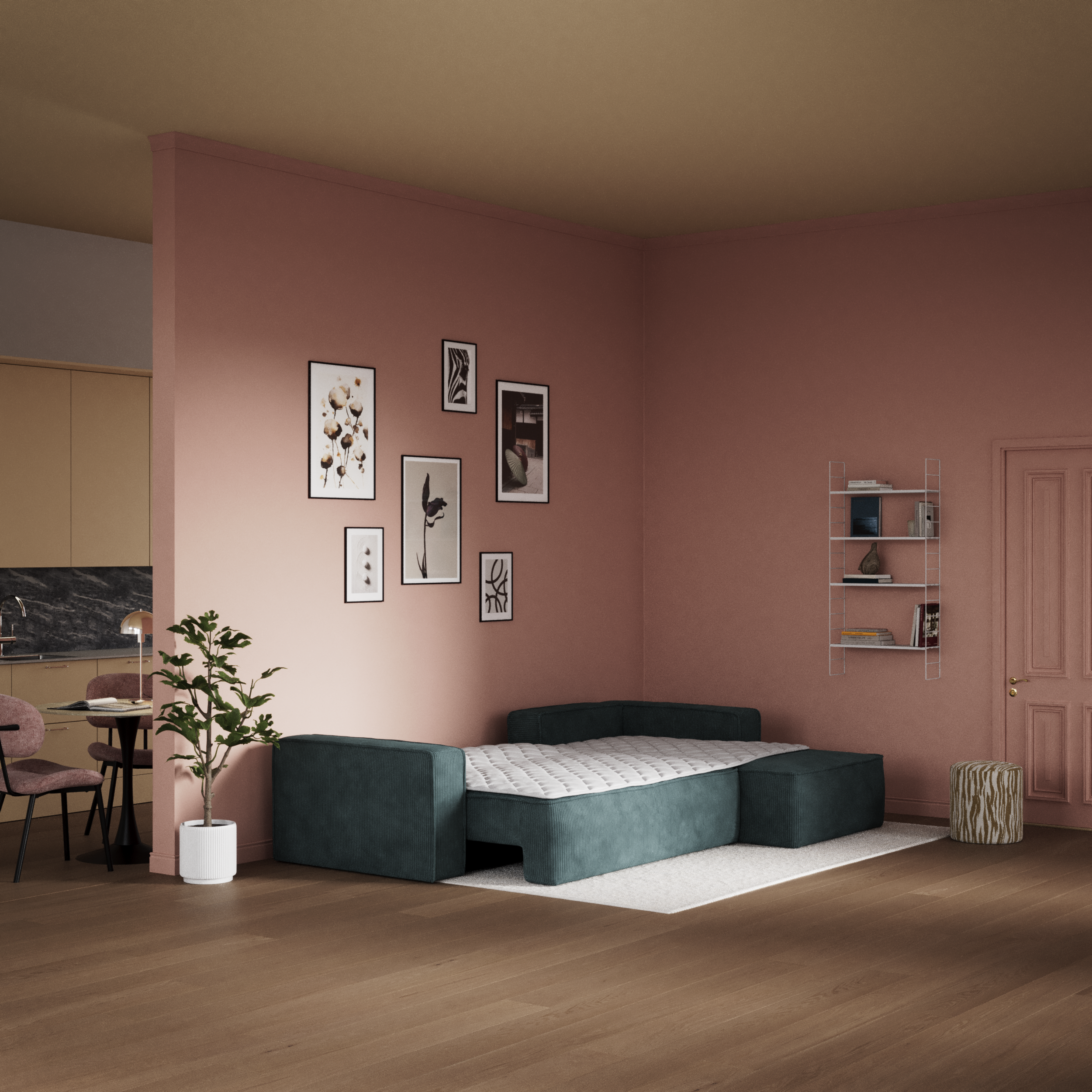 Ide - Bäddsoffa 3-sits med schäslong höger - inspiration