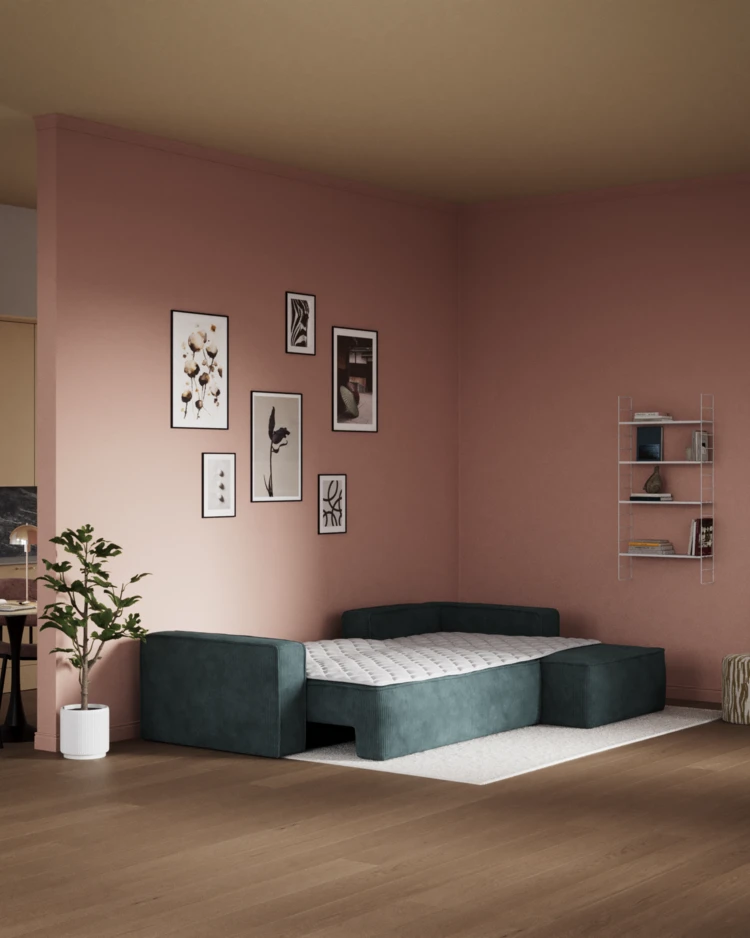 Ide - Bäddsoffa 3-sits med schäslong höger - inspiration
