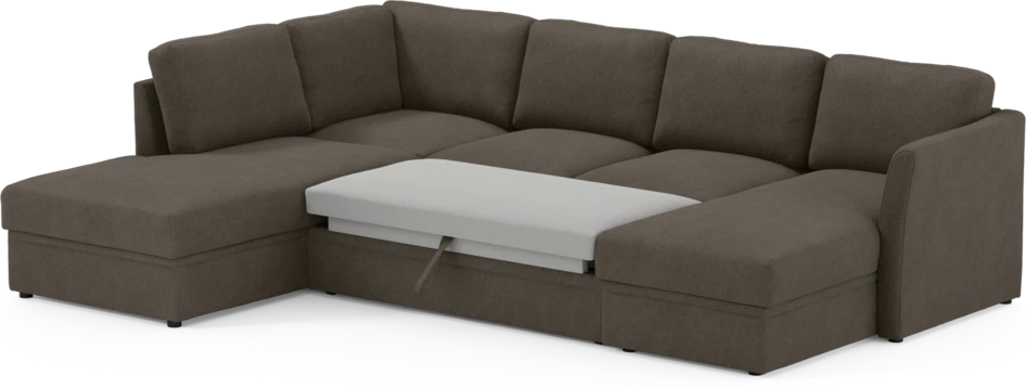 Öland - Bäddsoffa med divan vänster och schäslong höger - Brun