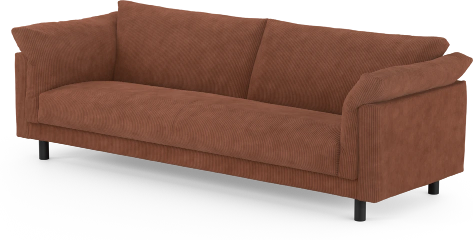Cherrie - 4-sits soffa, hel dyna, fast klädsel - Orange