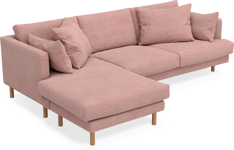Harper - 4-sits med schäslong vänster - Rosa