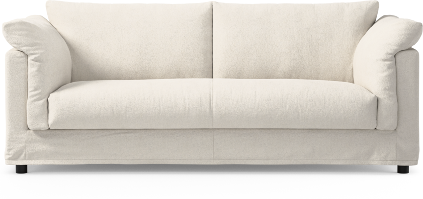 Cherrie - 2,5-sits soffa, hel dyna och kappa - Vit