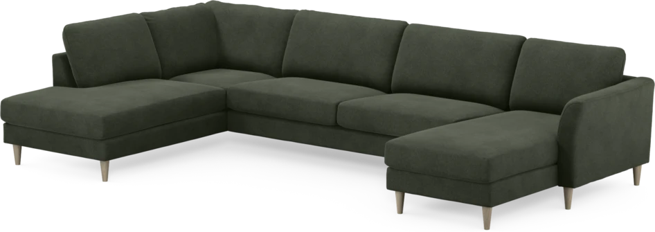 Bridge - 3-sits soffa med divan vänster och schäslong höger - Grön