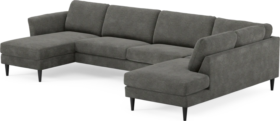 Bridge - 3-sits soffa med schäslong vänster och divan höger - Grå
