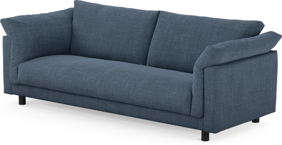 Cherrie - 3-sits soffa, hel dyna, fast klädsel - Blå