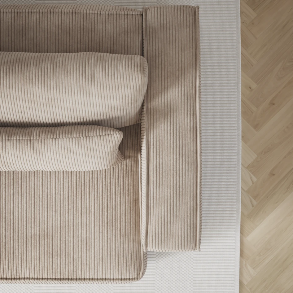 Ide - Bäddsoffa 3-sits med schäslong vänster - Beige