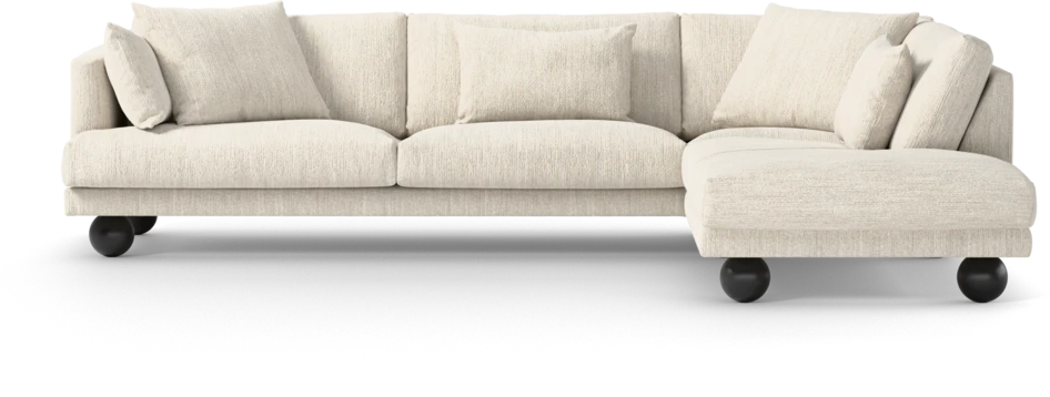 Harper - 3-sits soffa med divan höger - Vit