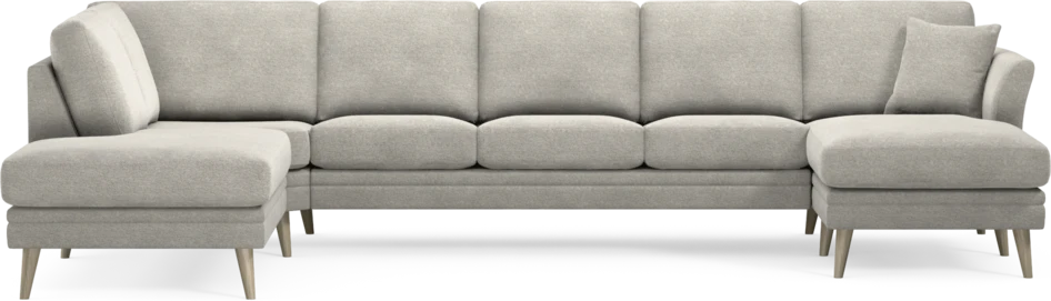 Eden - 3-sits soffa med divan vänster och schäslong höger - Grå