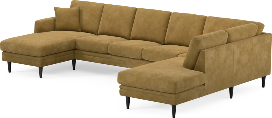 Eden - 3-sits soffa med schäslong vänster och divan höger - Gul