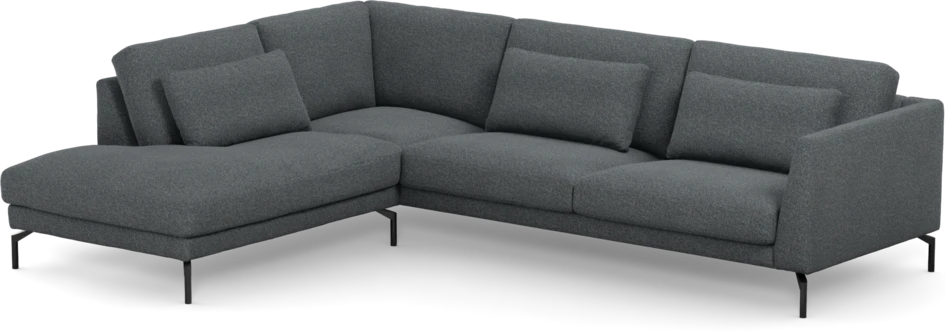 Willow - 3-sits soffa med divan vänster, fast klädsel - Blå