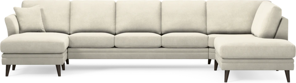 Eden - 3-sits soffa med schäslong vänster och divan höger - Vit