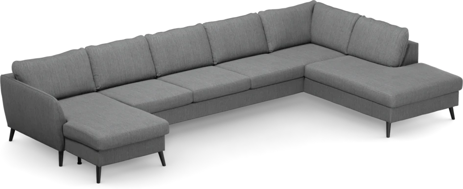 County - 4-sits soffa med schäslong vänster och divan höger - Grå