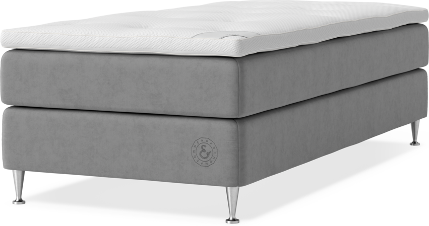 Asperö Comfort - Kontinentalsäng, enkelsäng med bäddmadrass Comfort - Grå