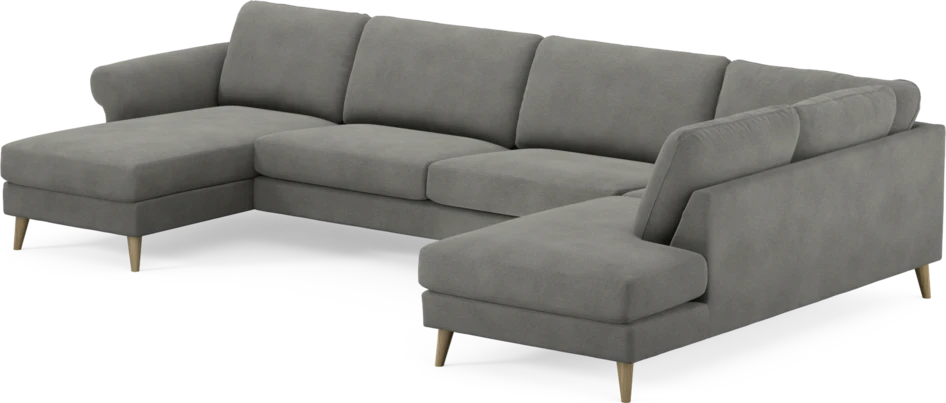 Bridge - 3-sits soffa med schäslong vänster och divan höger - Grå