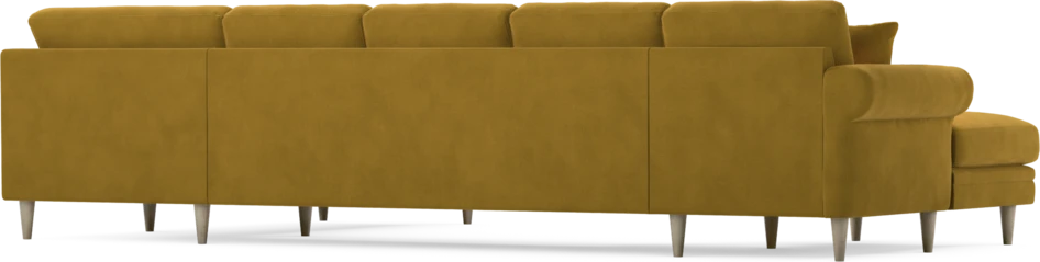 Eden - 3-sits soffa med schäslong vänster och divan höger - Gul