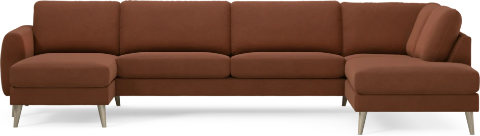 Bridge - 3-sits soffa med schäslong vänster och divan höger - Orange