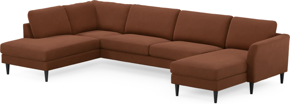 Bridge - 3-sits soffa med divan vänster och schäslong höger - Orange