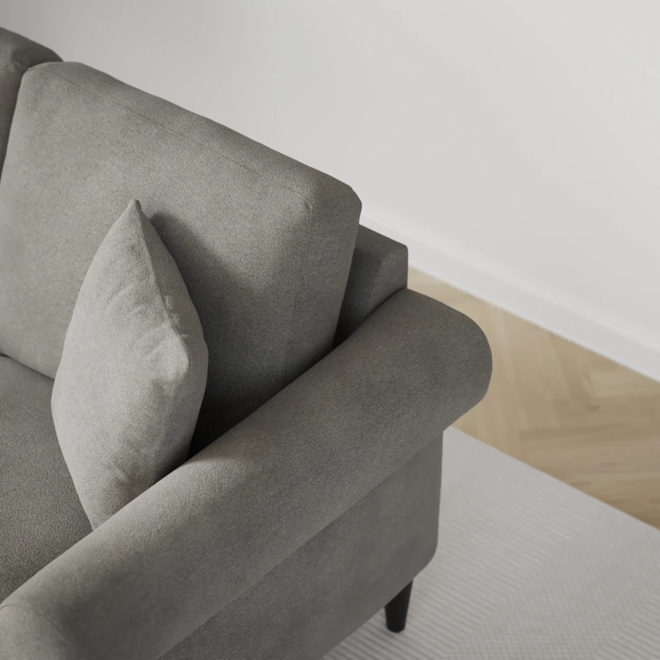 Eden - 3-sits soffa svängd - Grå
