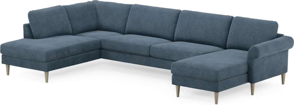 Bridge - 3-sits soffa med divan vänster och schäslong höger - Blå