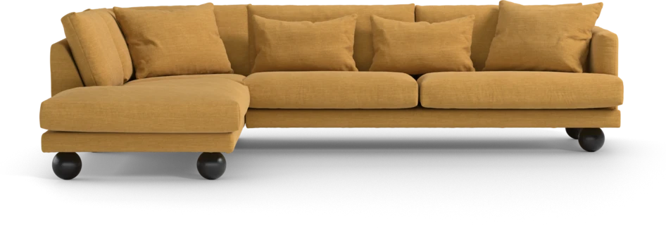 Harper - 3-sits soffa med divan vänster - Gul
