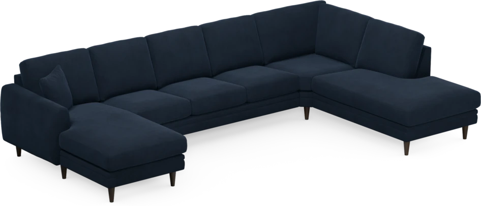 Eden - 3-sits soffa med schäslong vänster och divan höger - Blå