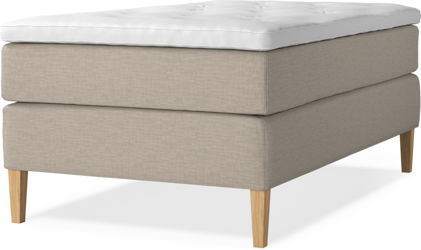 Delux Exclusive - Kontinentalsäng, enkelsäng 120 cm med bäddmadrass - Beige