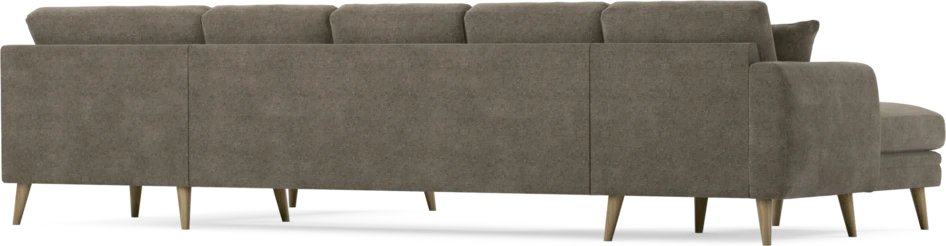 Eden - 3-sits soffa med schäslong vänster och divan höger - Brun