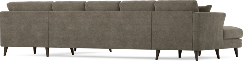 Eden - 3-sits soffa med schäslong vänster och divan höger - Brun