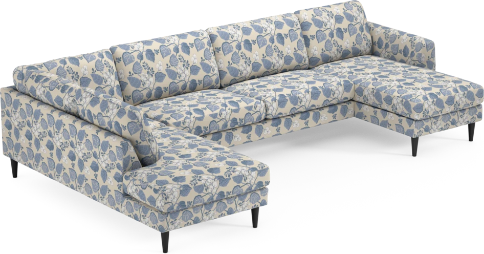 Bridge - 3-sits soffa med divan vänster och schäslong höger - Blå
