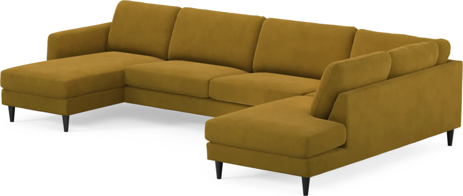 Bridge - 3-sits soffa med schäslong vänster och divan höger - Gul